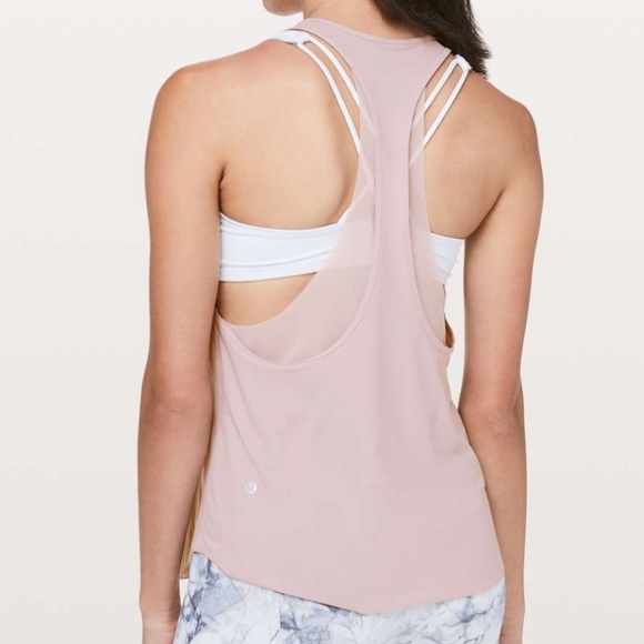 Lululemon Never Still Tank Top Smoky Blush Mauve Pink 6/S/Small Racerback Mesh - Picture 6 of 11